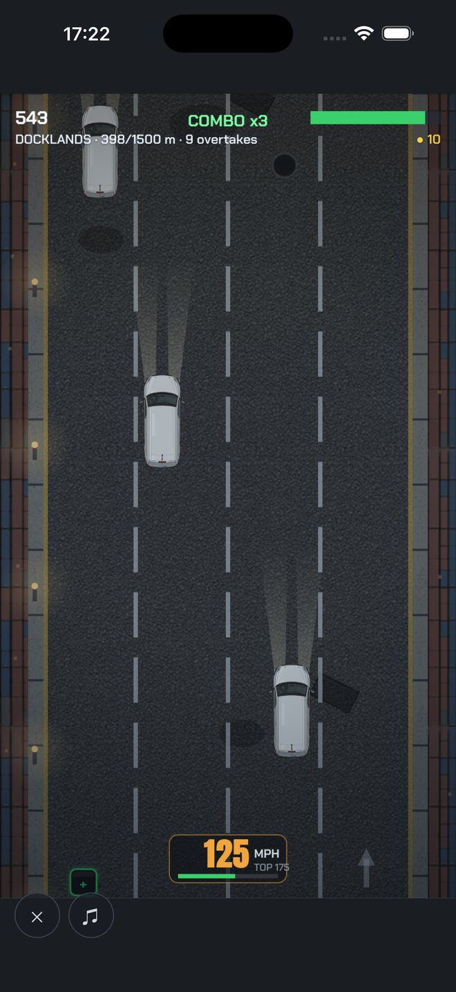 Redline Getaway gameplay — escaping a police pursuit at 124 mph